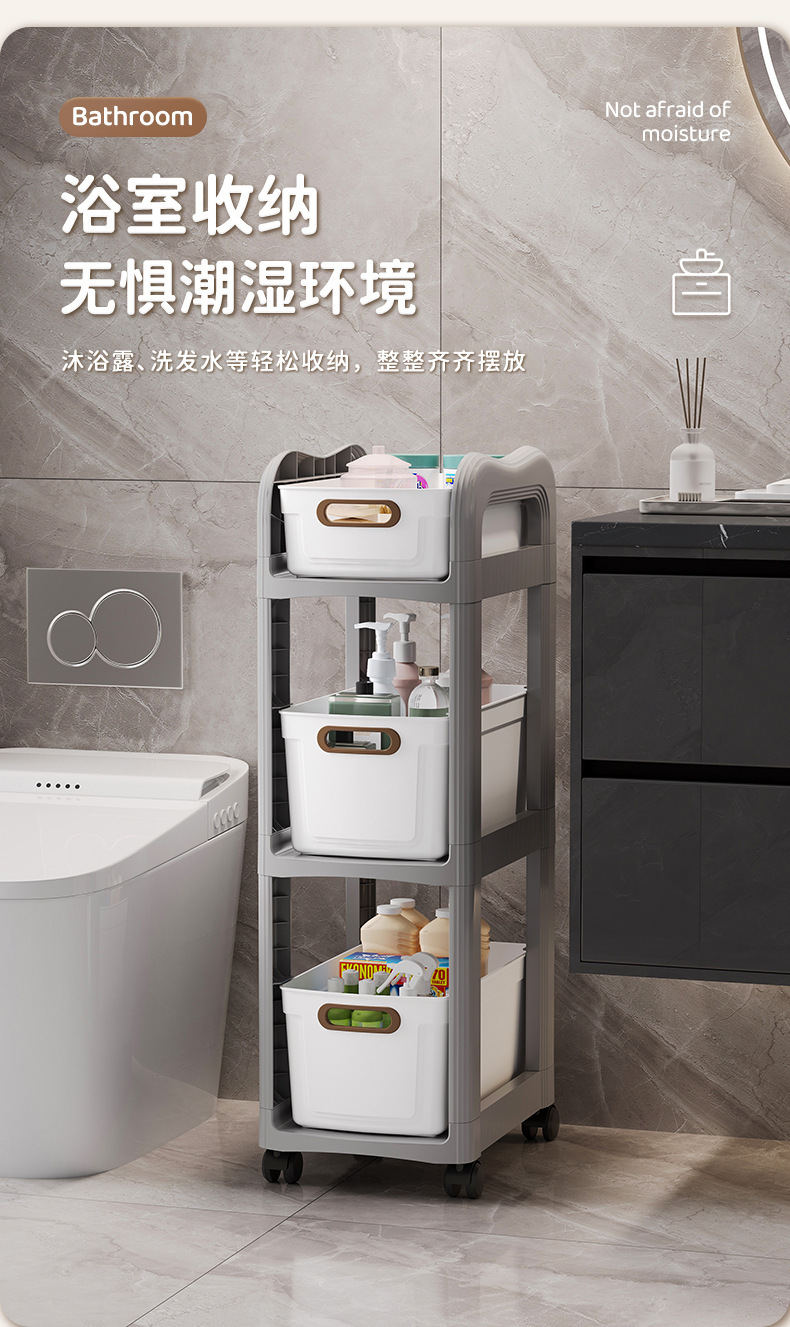 The schoolbag rack, drawer-type movable trolley, book storage rack under the table, multi-layer bookshelf and mobile rack save space pic 11