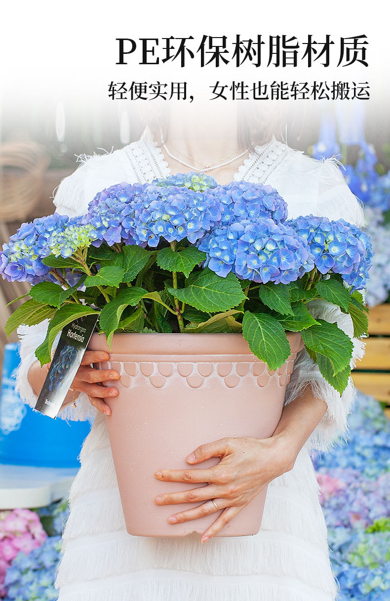 正品嘉伯瑞莫奈花盆简约欧式创意树脂塑料花盆加厚北欧简约外贸详情7