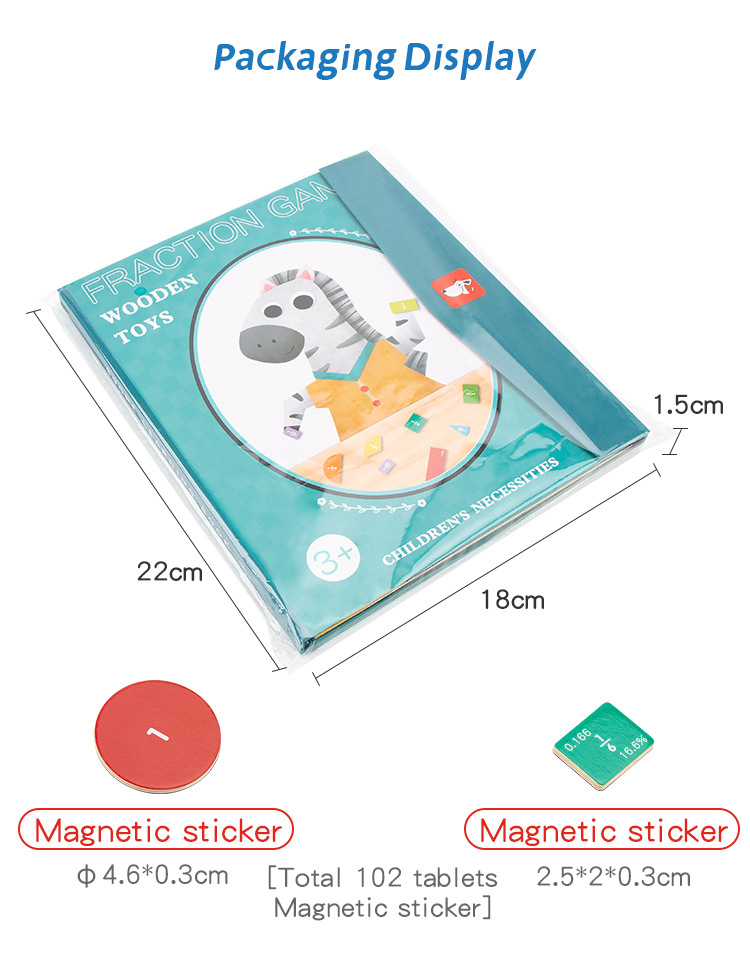 磁性分数学习盘演示器磁力磁吸分数盘三年级数学教具分子分母加减详情10