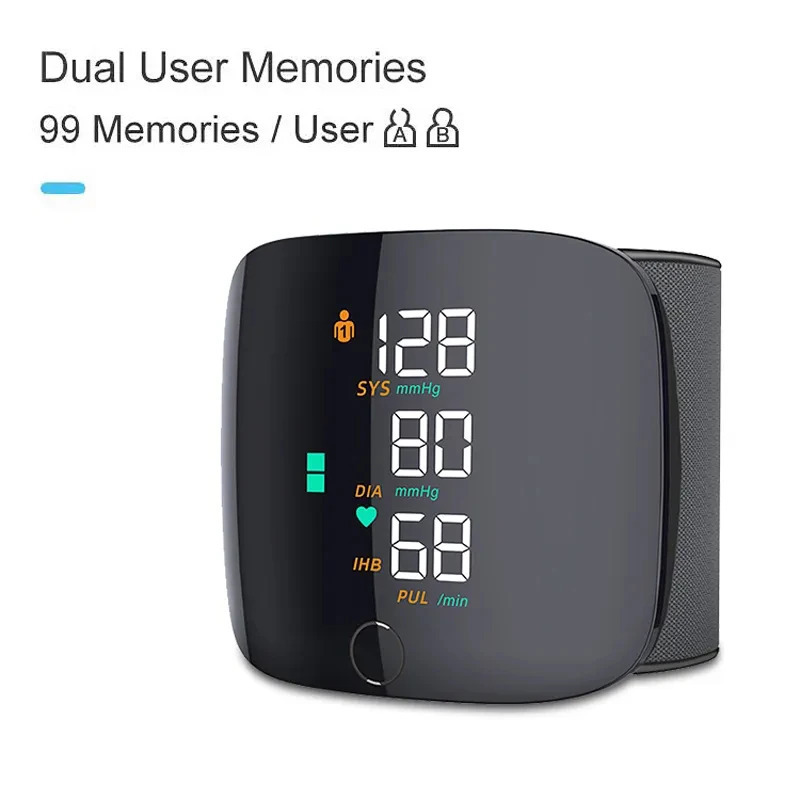 Hot Sell wrist blood pressure monitor USB charging, intelligent multi-voice backlit LCD large screen, English, Russian, Thai pic 17