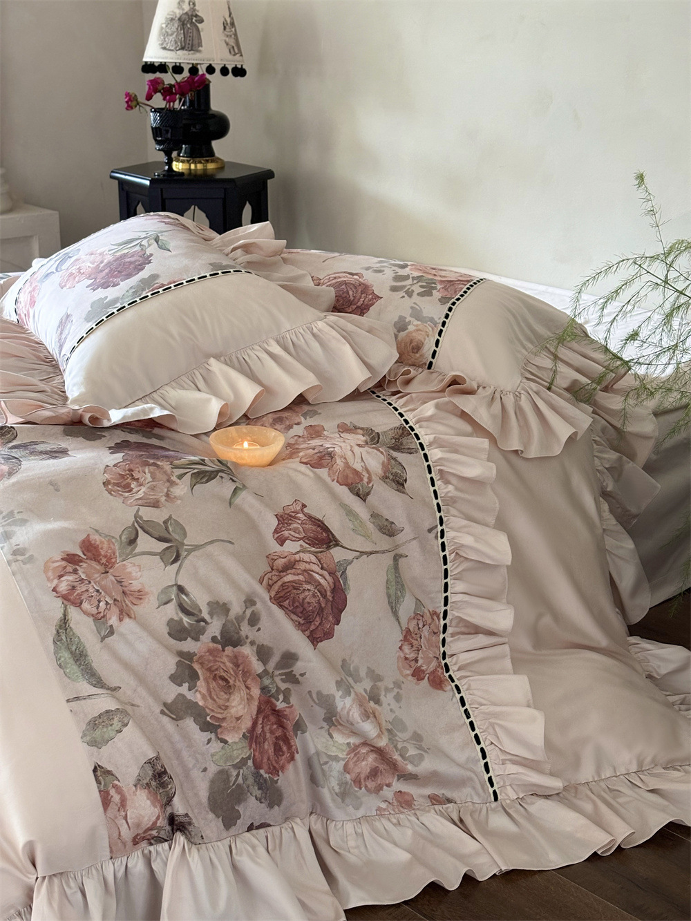 French-style romantic Australian cotton four-piece set, all-cotton rose digital printed quilt cover, soft bedding pic 11