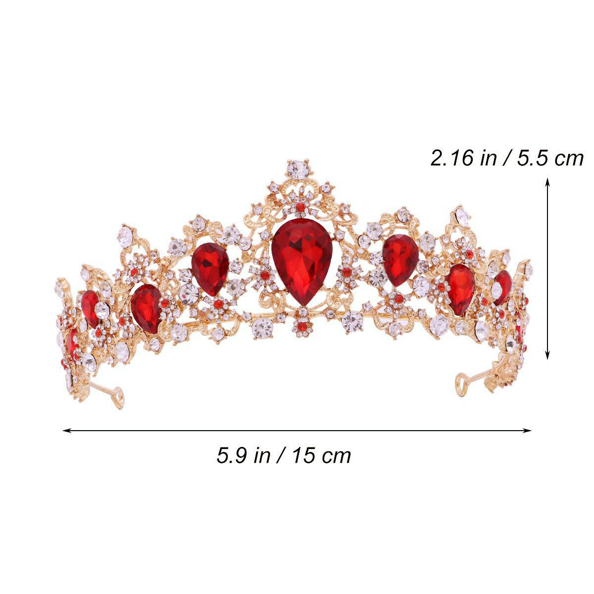 Tocados transfronterizos al por mayor europa y Estados Unidos diamantes de color cristal popular lujo noble adorno de pelo corona novia boda corona grande pic 7