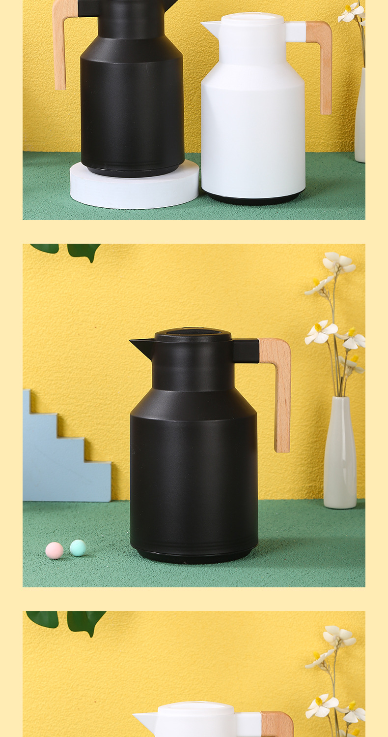European-style wooden handle, large-capacity household coffee pot, glass inner liner, portable thermos, gift thermos, high-quality thermos water bottle, essential for a warm life pic 12