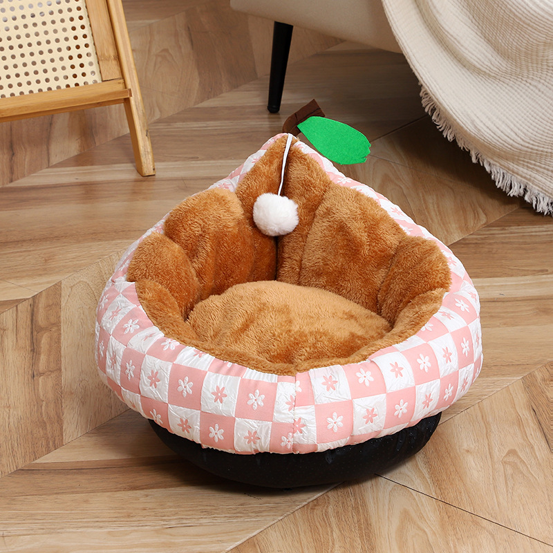 Wholesale of new Arctic velvet backrest pointed corner nests, soft, comfortable and warm sleeping beds, thickened pet small sofas pic 10