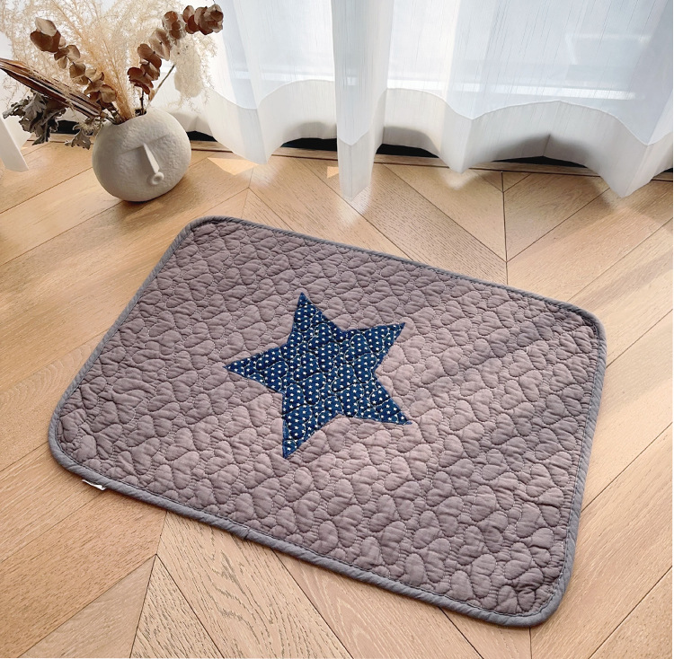 Korean-style patchwork embroidered floor MATS, quilted absorbent and anti-slip foot MATS, kitchen chair MATS, cotton embroidered thickened pet MATS pic 12