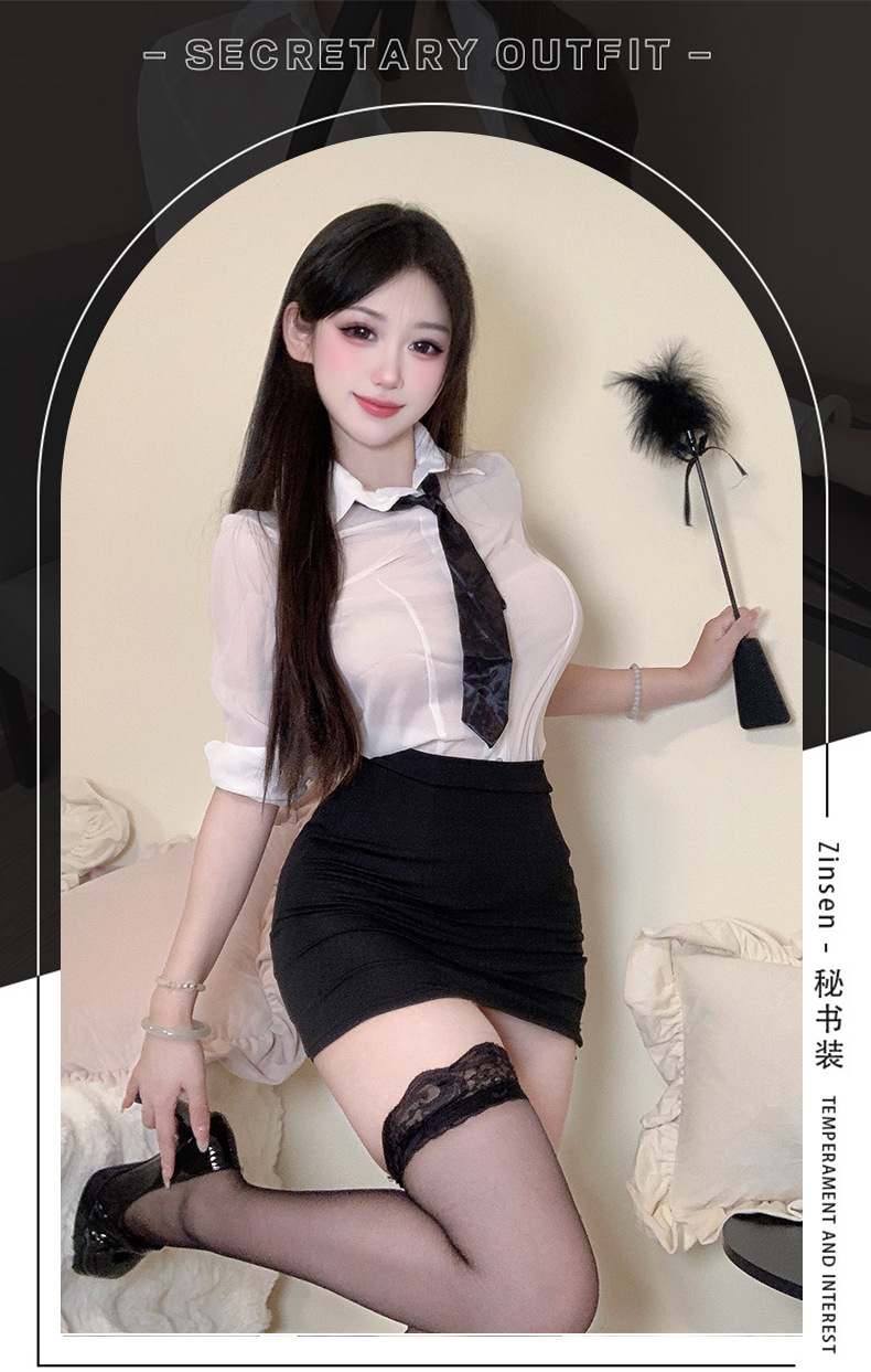 Good News Erotic Lingerie, female secretary, OL, white-collar, tight, hip-hugging, short skirt, professional dress, luring flight attendants, pure desire for clothing pic 1