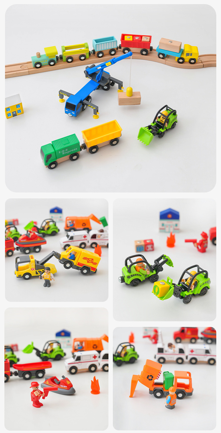 儿童小火车头车模玩具木制质滑行车惯性磁性盒装小车兼容木质轨道详情35