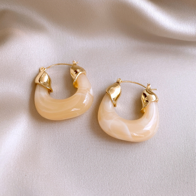 韩国复古树脂字母包包耳环简约个性设计耳扣潮流气质高级感耳饰女详情9