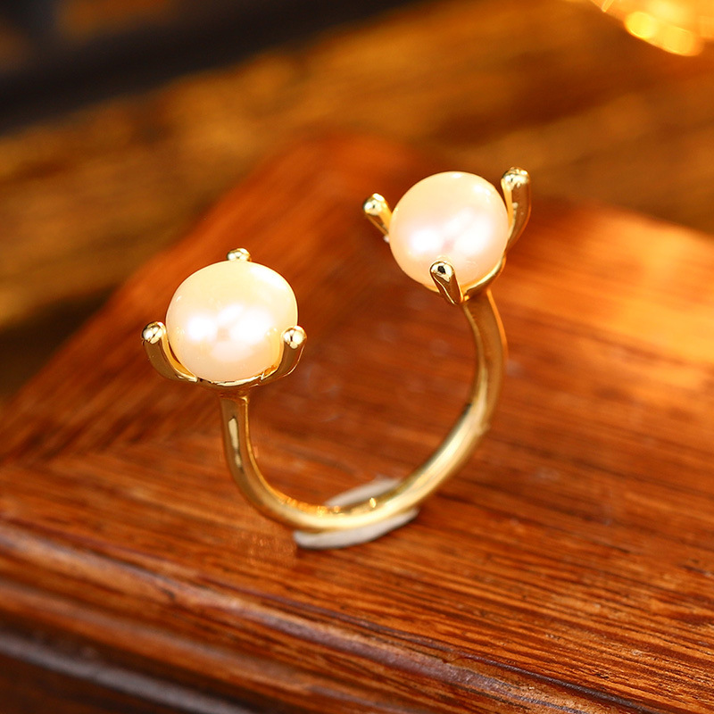 Wholesale of summer new butterfly natural pearl rings with a niche and high-end design, the same style as those on Xiaohongshu pic 25