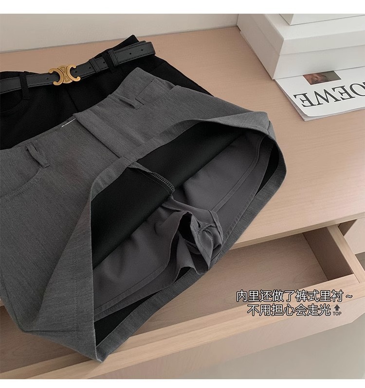 黑色气质西装半身裙女高腰显瘦夏季新款辣妹a字裙防走光休闲短裙详情7