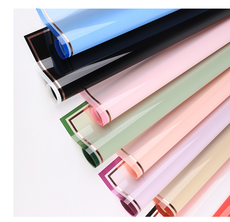 罗兰 烫金世界之窗鲜花包装纸防水opp膜礼物花店花束包花材料批发详情8