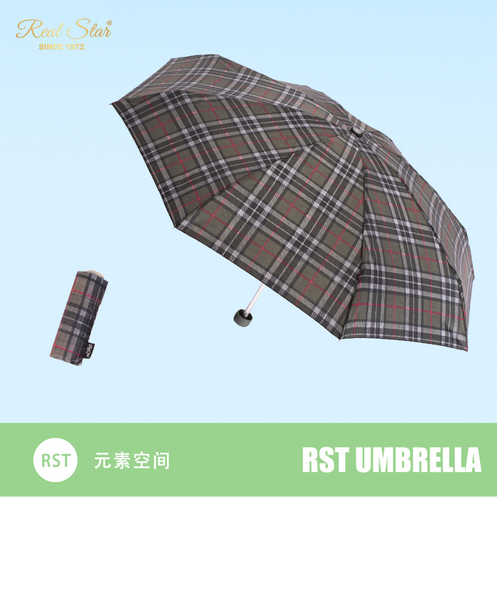 手开铝合金架五折8骨超小迷你伞经典格纹外贸现货详情16