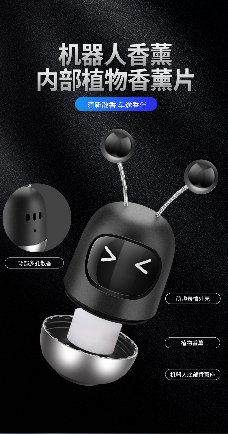 Hidden temporary parking card, scented decoration, moving phone number, temporary parking number plate, car robot decoration pic 4