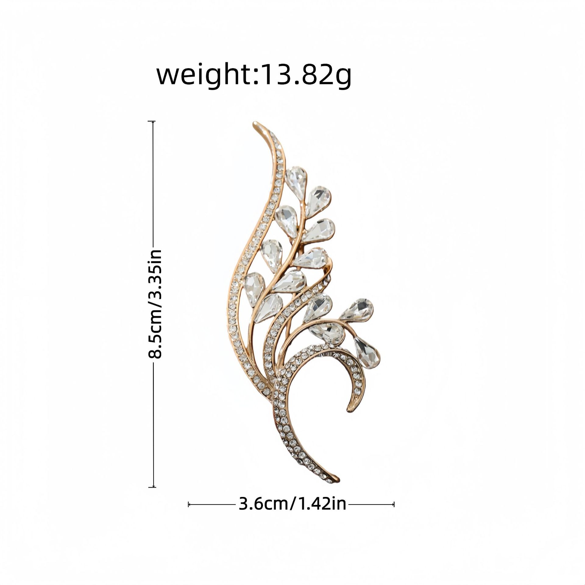 麦穗胸针优雅西装别针防走光胸花韩版水钻复古气质礼服外套领针详情1