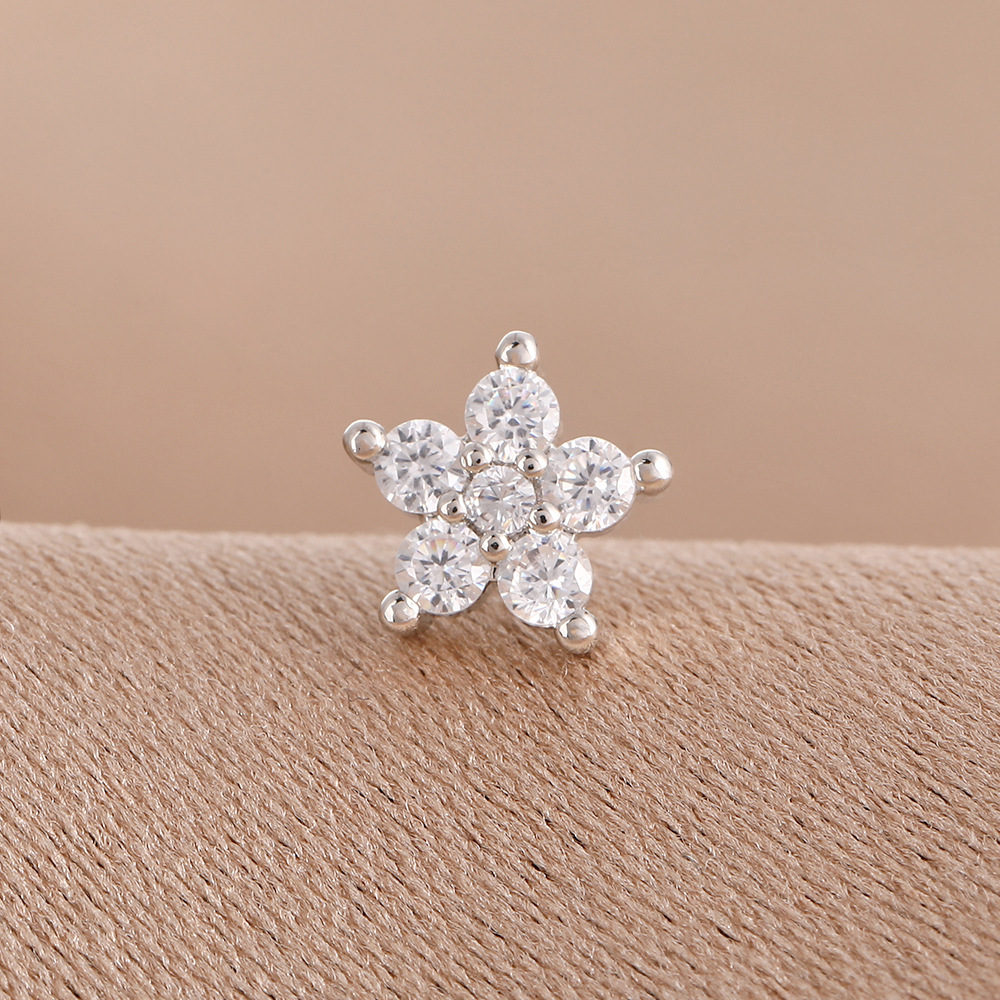 跨境钛钢镶钻鼻钉螺丝拧球直杠鼻钉不锈钢耳钉气质小众设计感耳钉详情10