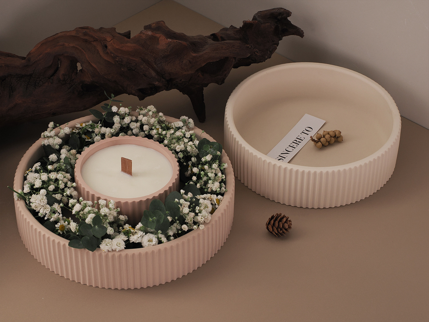 diy滴胶石膏水泥蜡烛杯收纳碗花纹收纳托盘蜡烛容器硅胶模具详情4