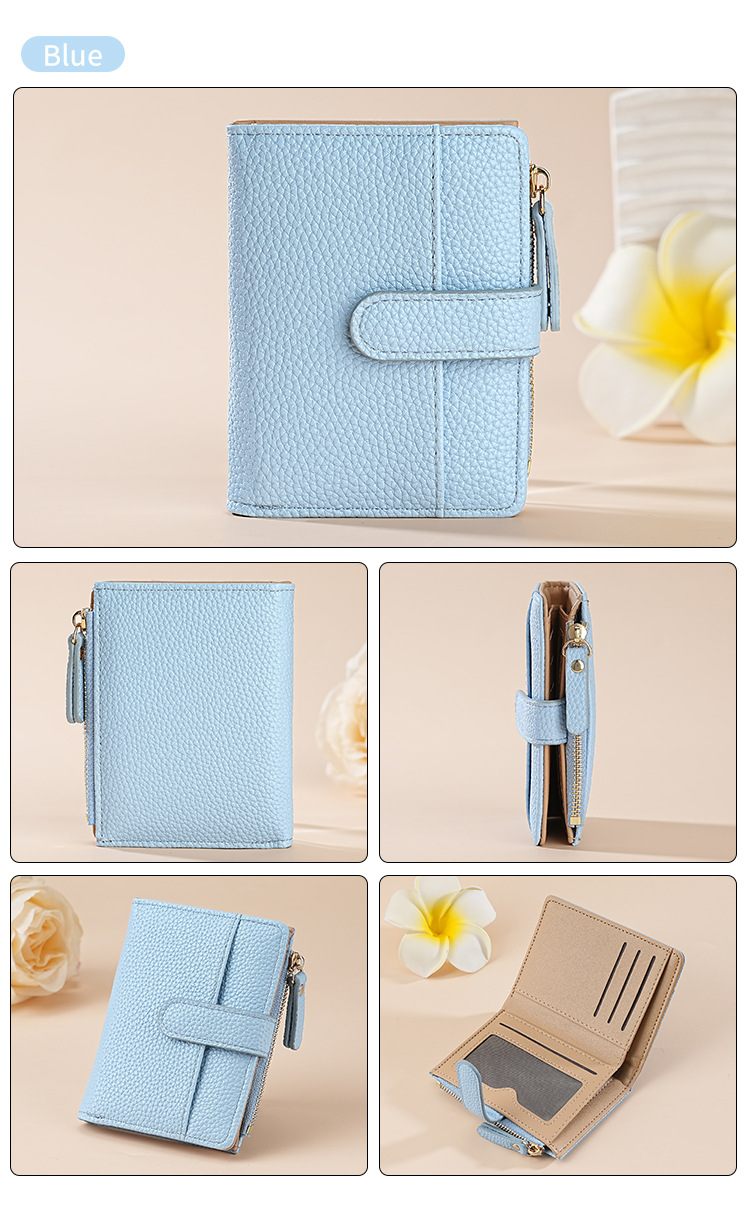 新款女士钱包短款跨境时尚卡包女高级感气质两折多卡位拉链零钱包详情10
