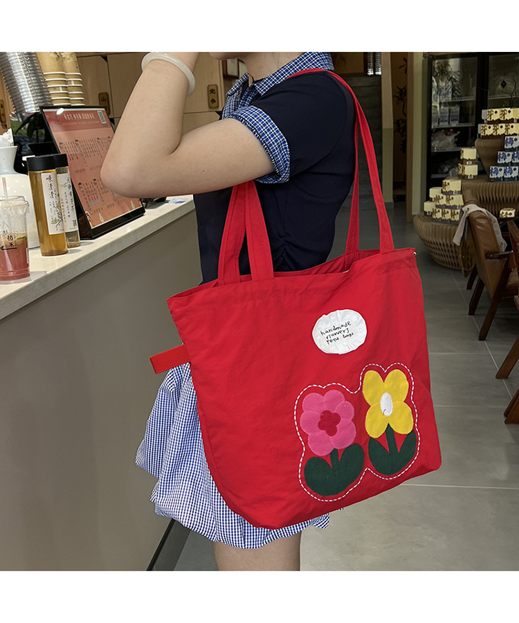 春夏新款小花布包潮流刺绣花朵托特包时尚2025ins 风包女上班通勤详情19