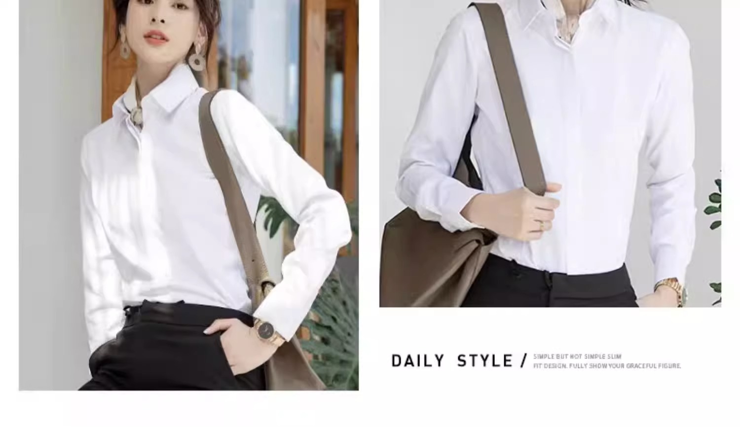 白衬衫女士长袖2024新款春秋内搭职业正装气质韩版短袖衬衣工作服详情13