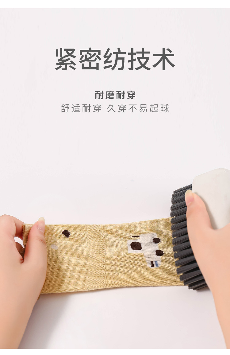 秋冬季无骨宝宝袜子棉婴幼儿童防滑底地板袜卡通中筒耳朵大版点胶详情11