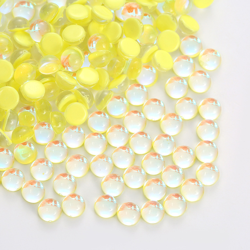 人鱼珠透明幻彩美甲钻圆形平底烫钻水晶玻璃美甲饰品摩卡钻水钻详情6