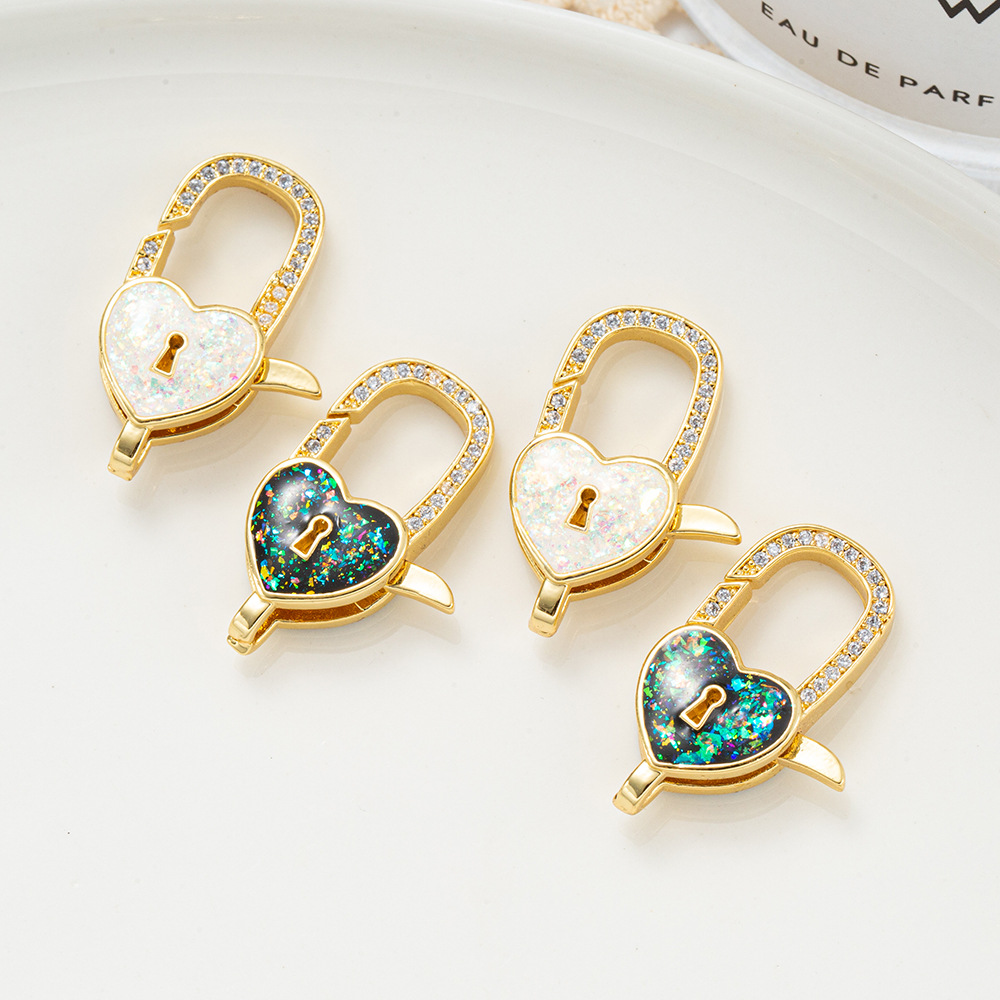 diy copper plated 18k real gold double-ring pearl string necklace clasp, jewelry, handcrafted bead necklace accessory pic 13