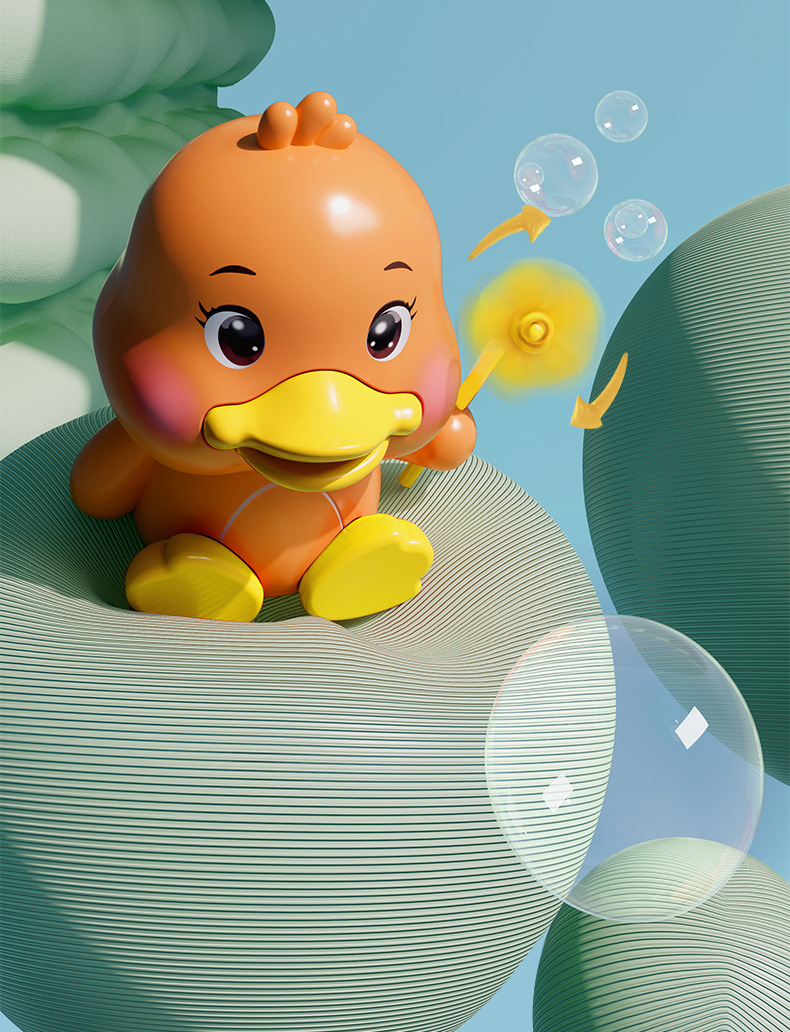 2025新款电动儿童玩具泡泡机全自动吹喷泡泡枪网红鸭厂家直销批发详情8