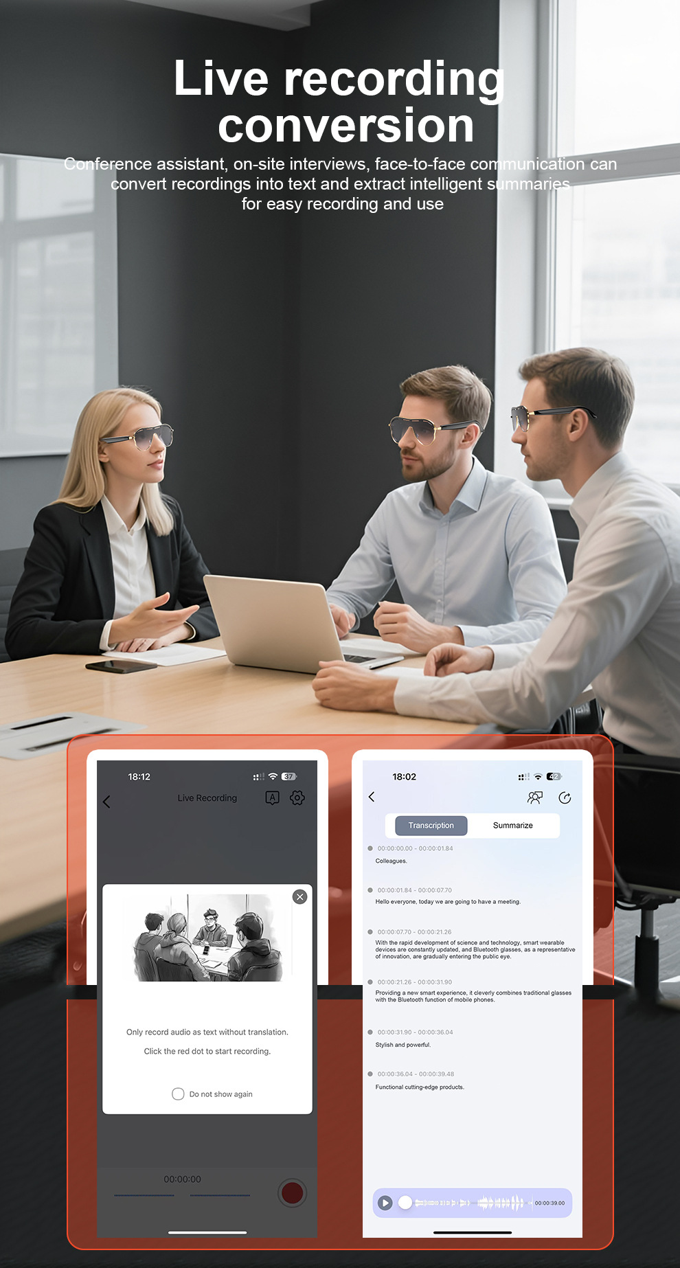 Cross-border AI translation smart glasses A17 European and American large-frame sun-protective color-changing stainless steel Bluetooth audio sunglasses smart accessories pic 17