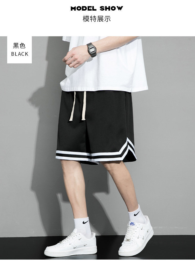 美式网眼透气运动篮球短裤男士潮牌外穿夏季冰丝训练五分裤子大码详情4