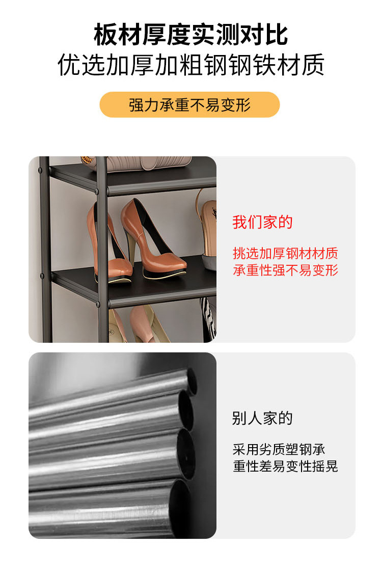 鞋架家用门口室内多层简易鞋柜收纳神器宿舍出租房用铁艺鞋架子详情7
