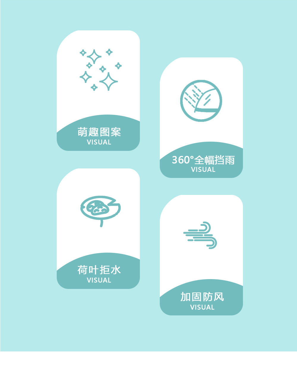 25年新款儿童雨伞透明自动伞纤维骨满版动物小熊卡通图案外贸热卖详情6