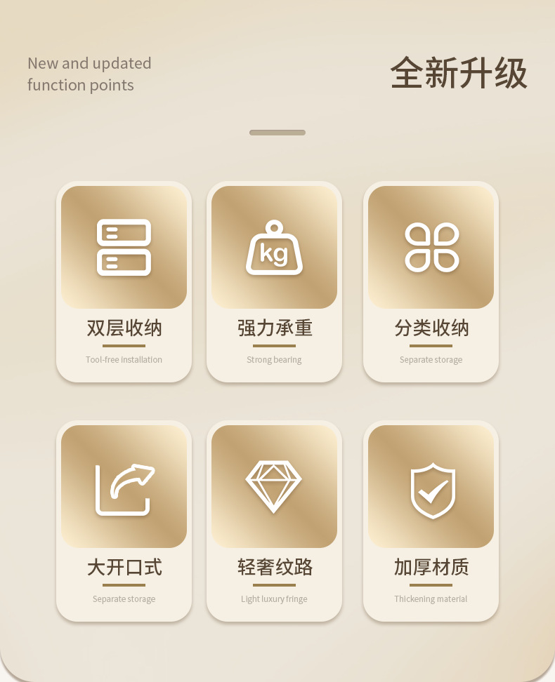高级感桌面置物架杯子收纳架玄关收纳浴室香水护肤品化妆品整理盒详情2