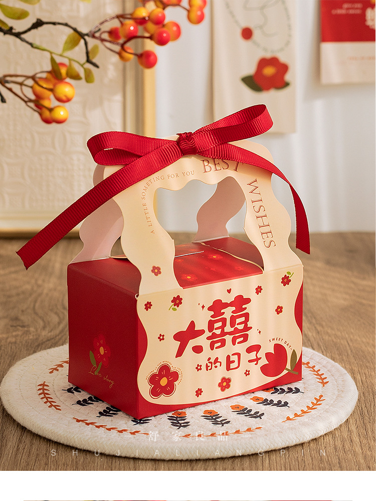 结婚喜糖盒国风喜糖盒手提2023创意中国风婚礼喜糖袋伴手礼盒批发详情7