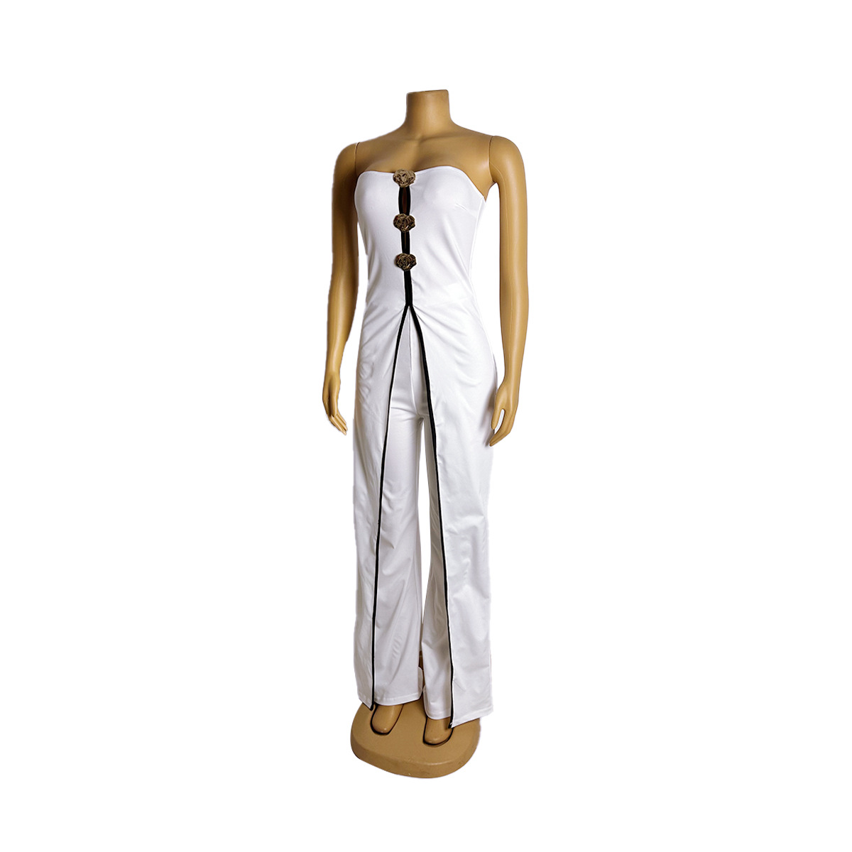 ZY6190 Amazon Independent store strapless false two-piece elegantly designed jumpsuit New partyjumpsuit pic 19