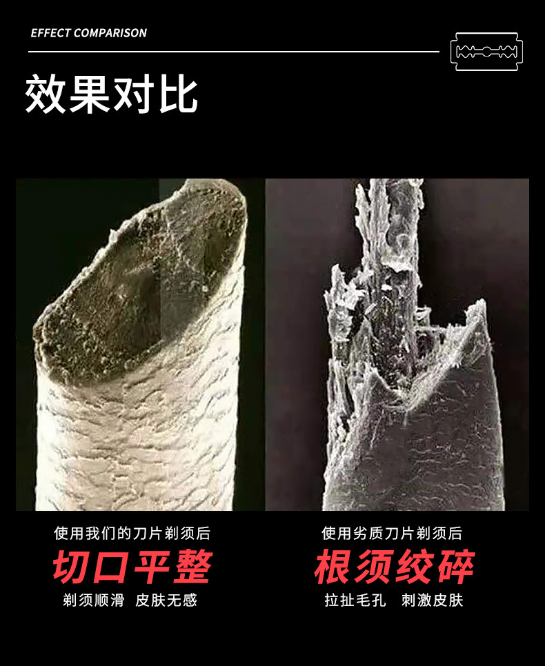 飞帝不锈钢双面刀片手动老式刮脸刮胡刀理发美发剃须刀片工厂批发详情11