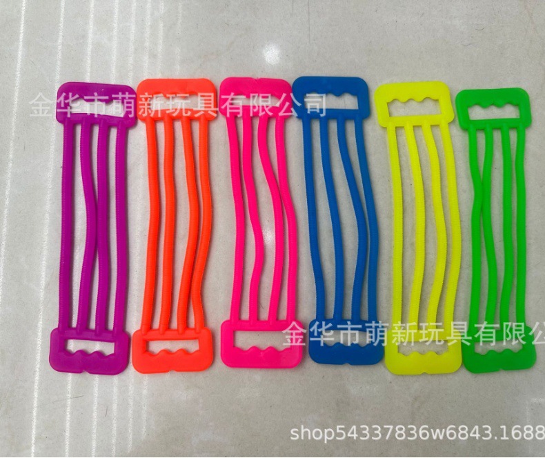 跨境专供儿童拉力器环保软胶弹力解压拉力玩具亚马逊热销厂家批发详情1