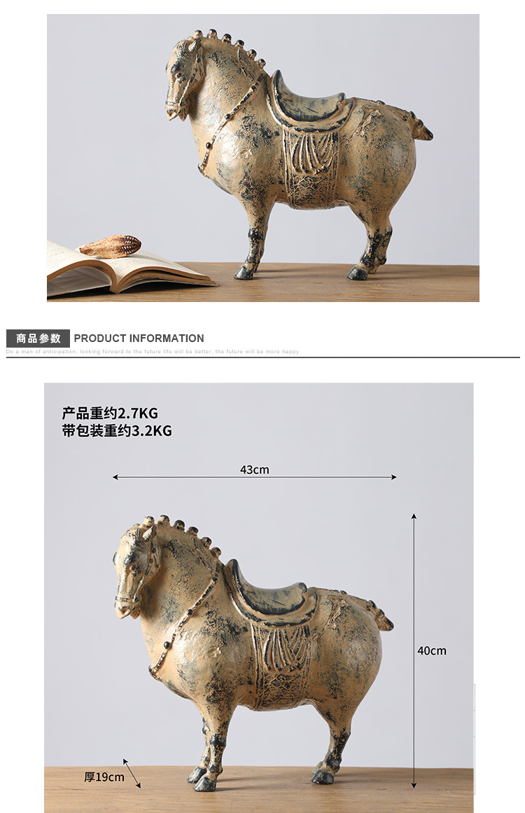 2026 Resin horse statues, hotel and home handicrafts, ornaments, handcrafted items, exquisite decorative items pic 4