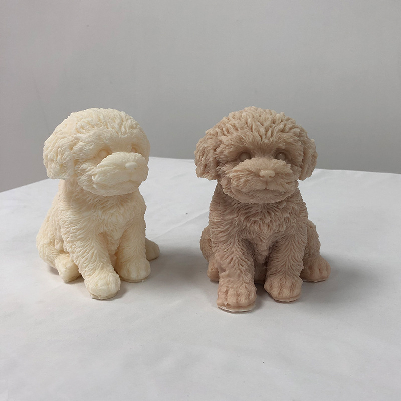 昕琪泰迪狗比熊犬柴犬香薰蜡烛硅胶模具diy动物小狗石膏滴胶摆件详情24