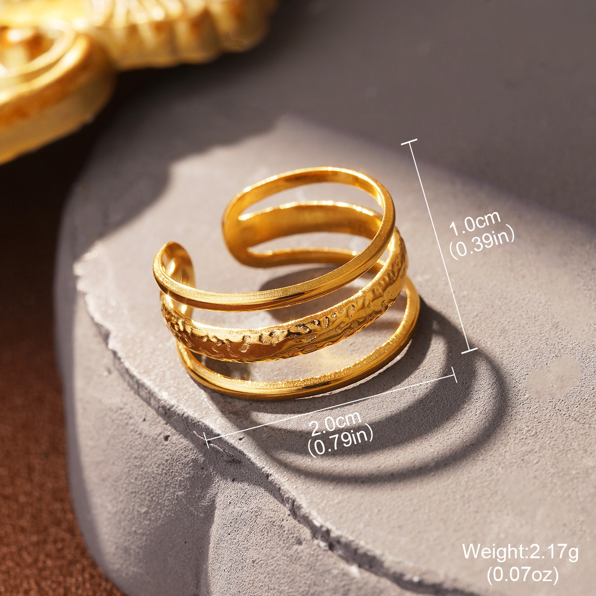 Retro European and American geometric stainless steel ring, non-fading shell geometric shape, fashionable and simple titanium steel index finger ring pic 43