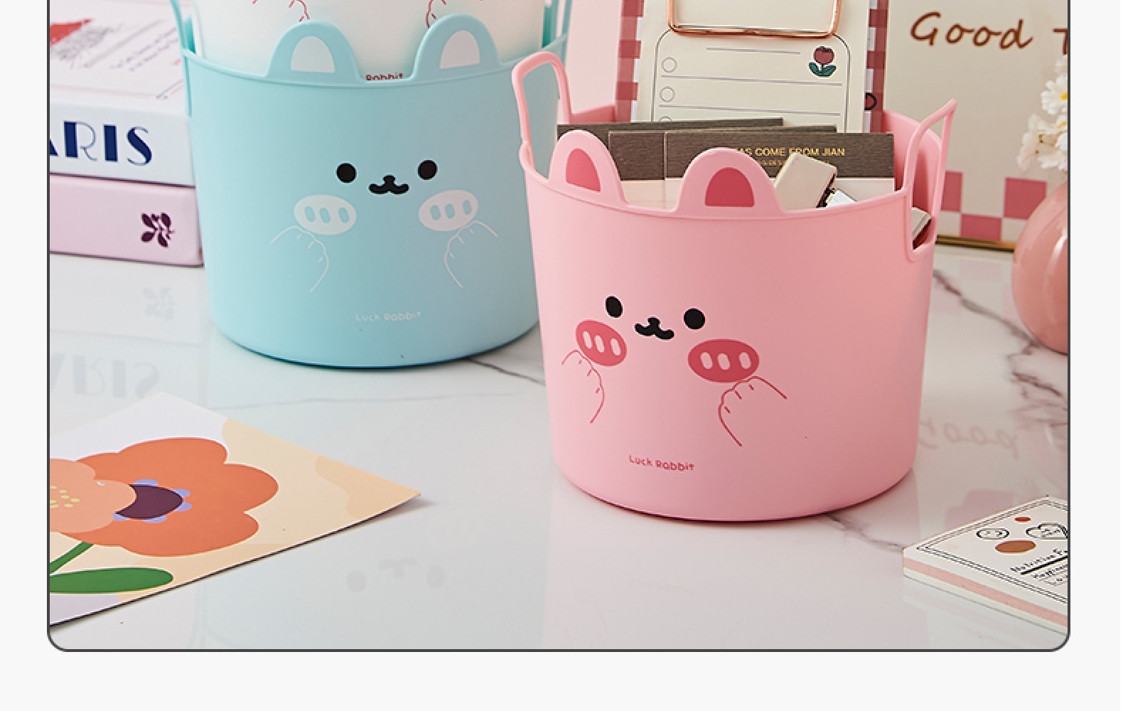 Cute rabbit pen holder, office, student, child, girl, desk, stationery storage rack pic 30