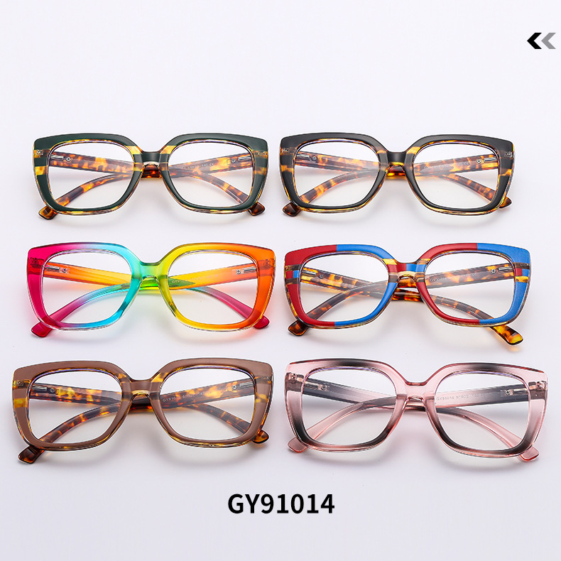 Cross-border best-selling optical glasses, European and American fashionable flat light glasses, anti-blue light rainbow large frame design, flower frame glasses frame wholesale discount, elegant and fashionable, protecting eyesight pic 12