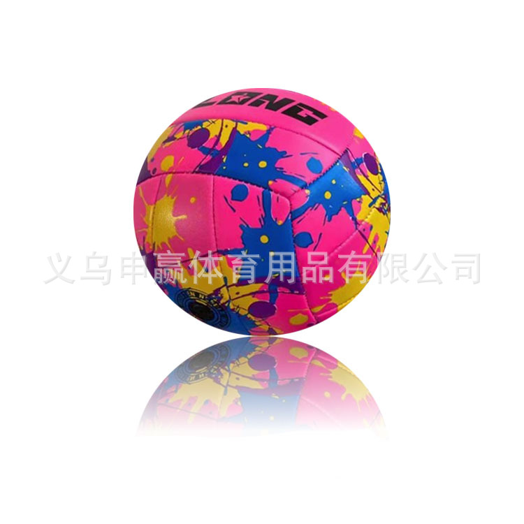 跨境排球撞色涂鸦款气排球5号标准学生儿童耐拍沙滩排球厂家批发详情4