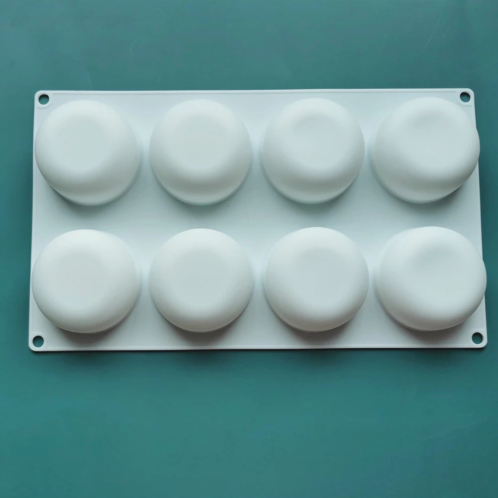 现货硅胶烘培工具8连扁圆慕斯磨具立体石膏模具圆形蛋糕装饰烘焙详情3