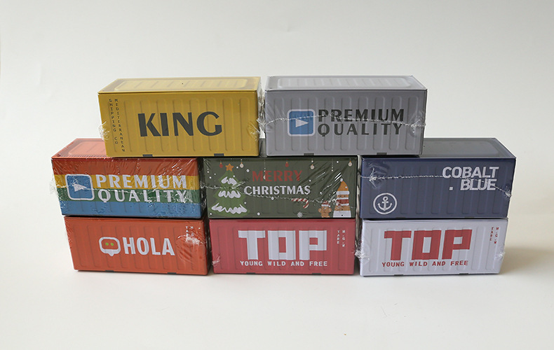 Mini container, small iron box, aged miniature model, scene props, creative display items, storage blind box, cute grain box pic 1