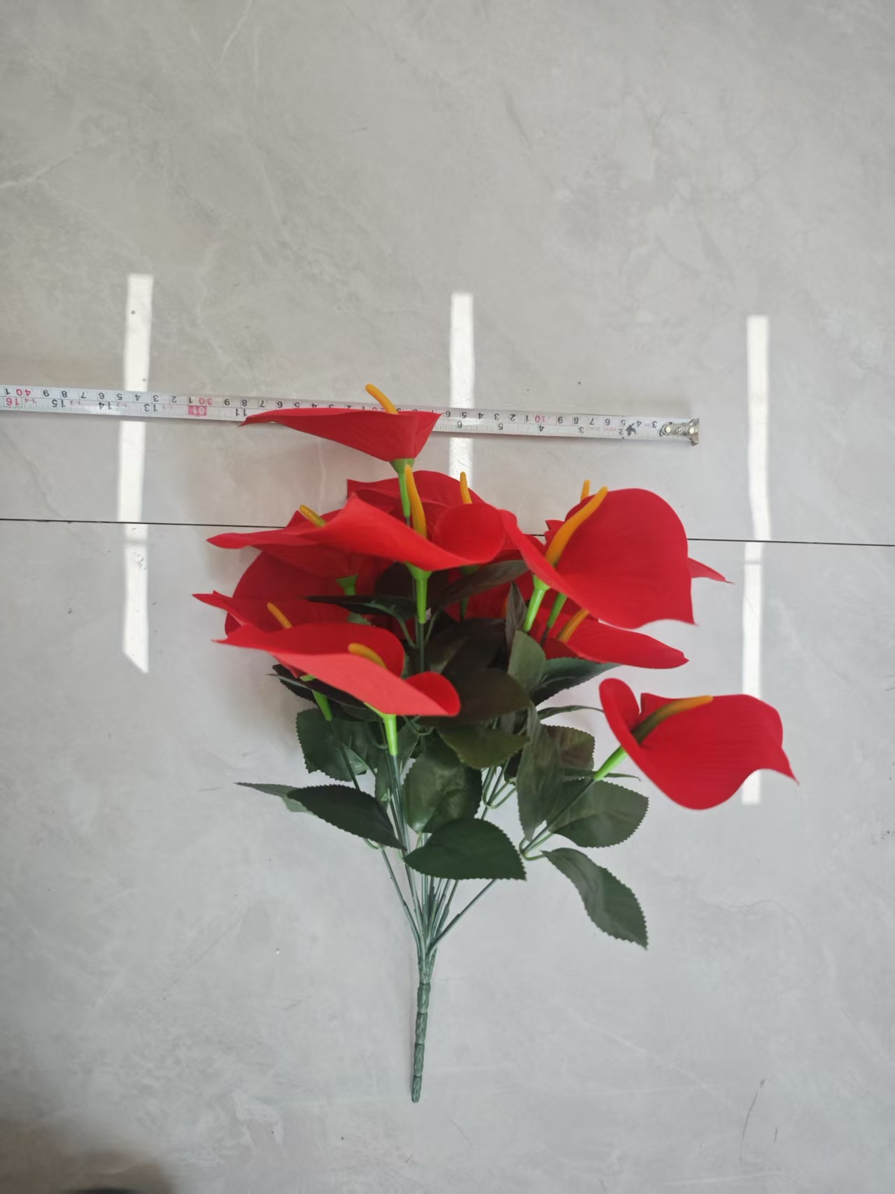 新款仿真12头绒布马蹄莲假花欧式家居客厅装饰室内外摆设绢花详情8