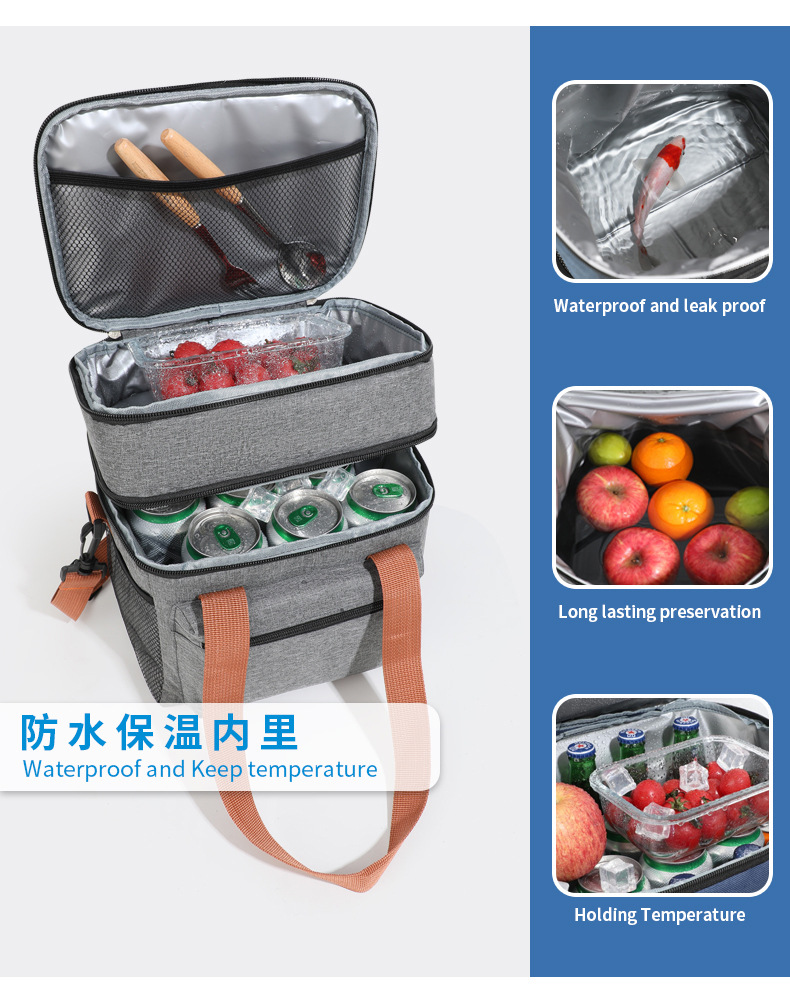 跨境热销双层午餐包牛津布加厚便携保鲜冰包铝箔餐包手提保温包详情10
