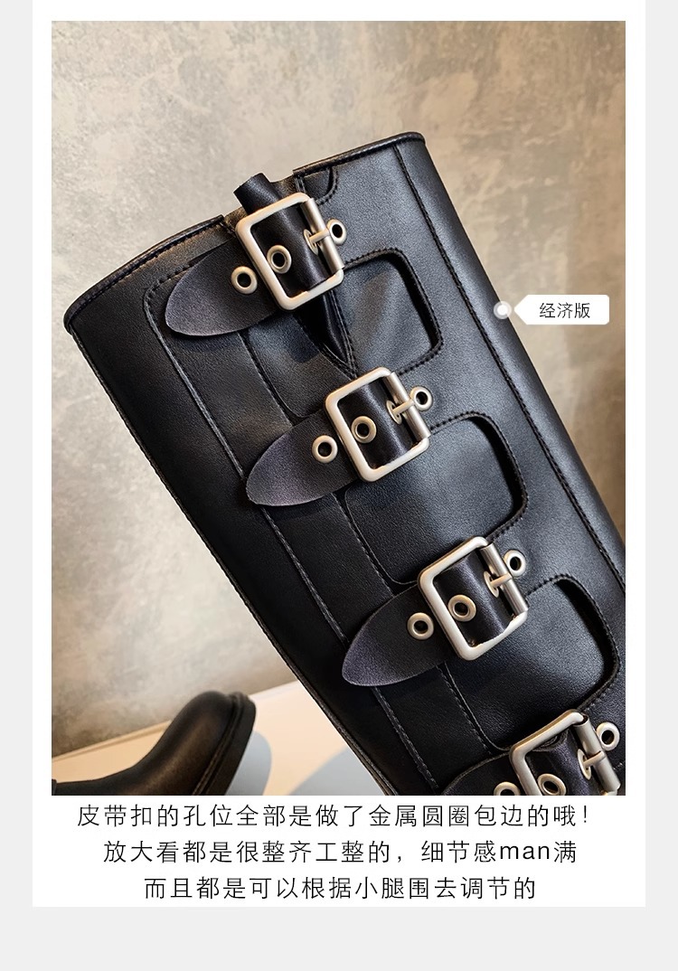 【sheii苏茵茵】梦玲同款~阿miu真皮中高筒西部牛仔靴女骑士长靴详情12