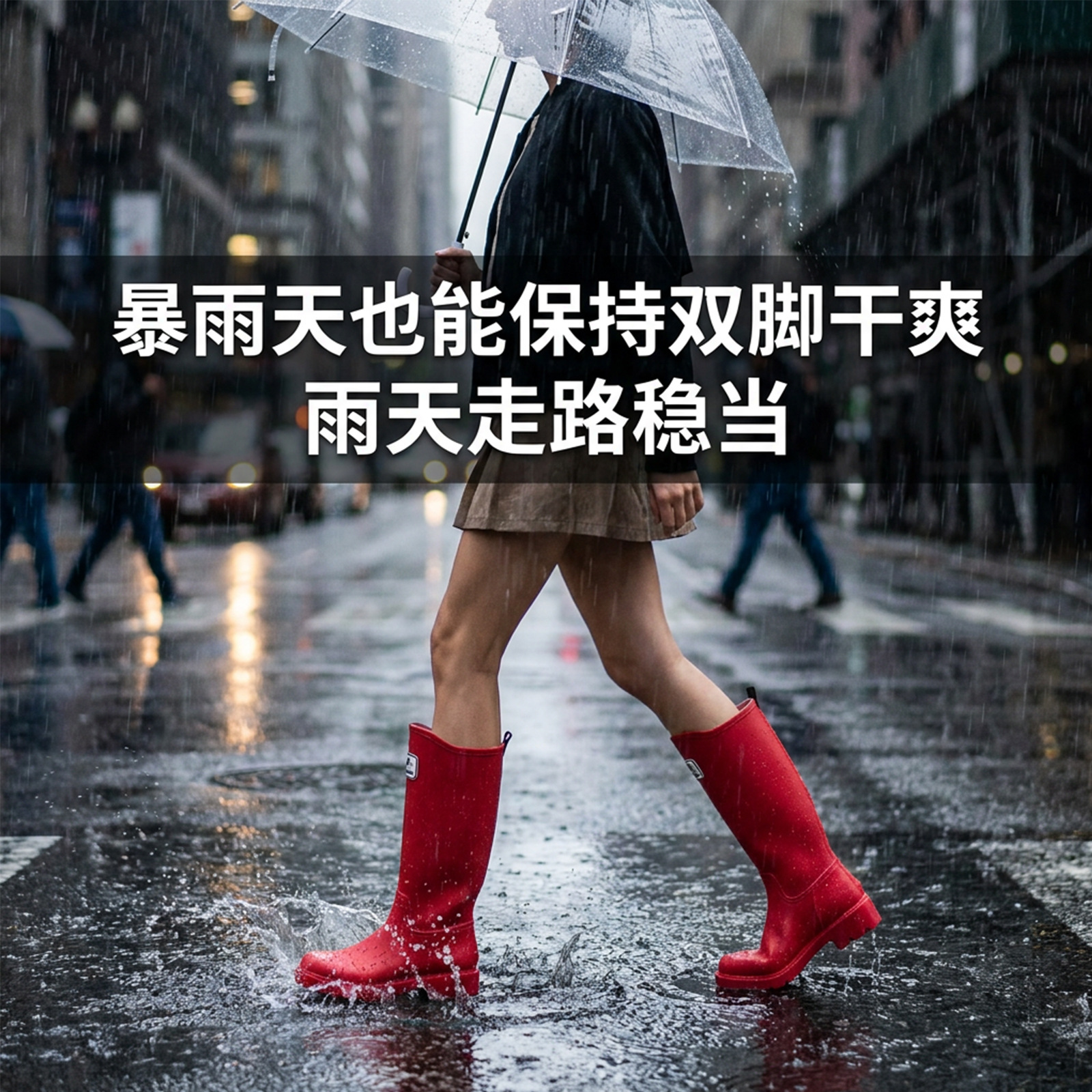 韩版雨鞋男女同款时尚外穿防滑水鞋耐磨软底成人保暖高筒雨靴详情14