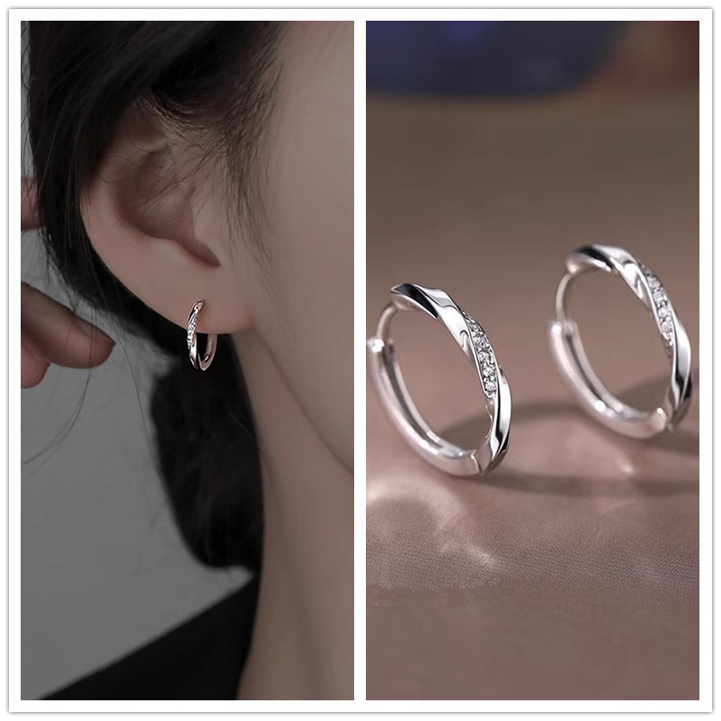 925 Silver Needle Earring Earrings for Women with a high-end feel, plain ring earrings, 2025 new bestseller, niche design, light luxury stud earrings pic 14