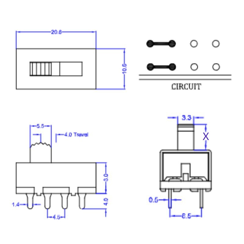 HAOSWITCH vertical HT270 toggle switch, high-power power transfer switch, 3-position 8-pin fluctuation switch pic 2